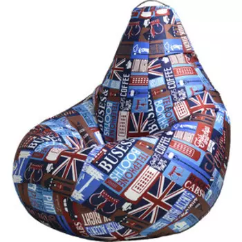 Кресло бескаркасное Mypuff Груша знакомый Лондон размер стандарт мебельный хлопок b_392