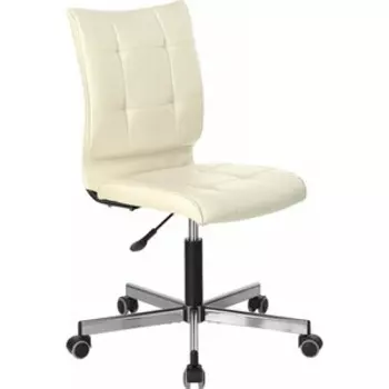 Кресло без подлокотников Brabix Stream MG-314 пятилучие серебристое, экокожа бежевое (532078)