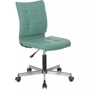 Кресло без подлокотников Brabix Stream MG-314 пятилучие серебристое, экокожа серо-голубое (532079)