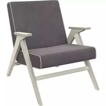 Кресло для отдыха Мебель Импэкс Вест дуб шампань ткань Verona antrazite grey, кант Verona light grey