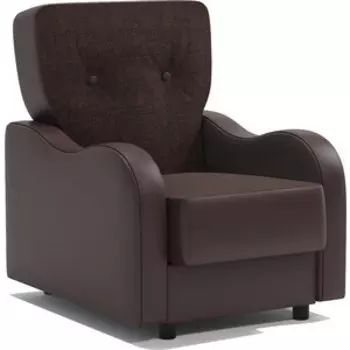 Кресло для отдыха Шарм-Дизайн Классика В шоколадная рогожка и экокожа