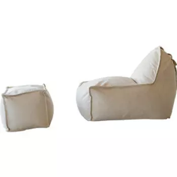 Кресло DreamBag Манхеттен с пуфиком светло-бежевое