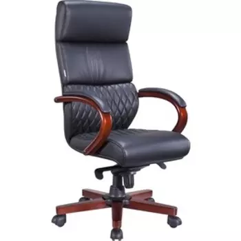 Кресло Everprof President wood экокожа черный