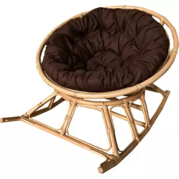 Кресло-качалка Garden story Папасан Харли D100 см на полозьях каркас медовый/подушка коричневая НР100-МТ002