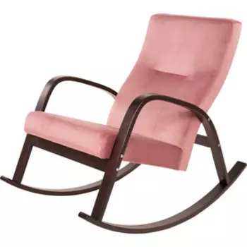 Кресло-качалка Мебелик Ирса ткань пудровый, каркас венге структура (П0004573)