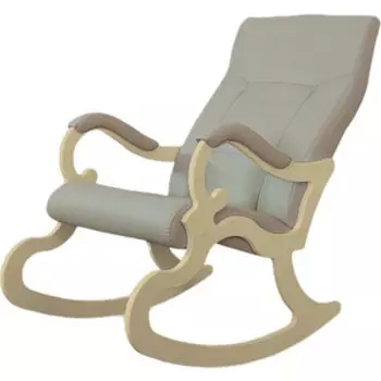 Кресло- качалка Мебелик Венеция экокожа крем, каркас дуб шампань