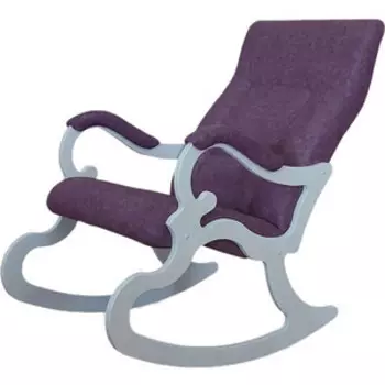 Кресло- качалка Мебелик Венеция ткань лиловый, каркас белый