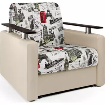 Кресло-кровать Шарм-Дизайн Шарм велюр Париж и экокожа беж