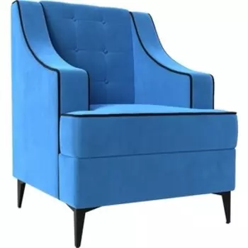 Кресло Лига Диванов Марк велюр голубой\черный (111867)