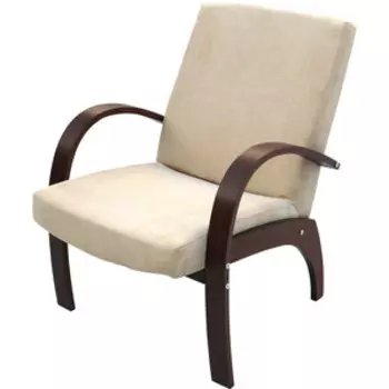 Кресло Мебельторг Дэнди (Плёс) 1 уп (каркас орех-антик, ткань Verona Vanilla - бежевый)