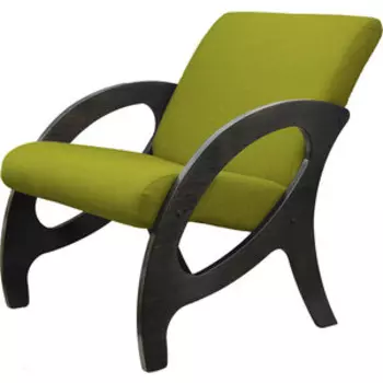 Кресло Мебелик Альма ткань лайм/каркас венге/патина