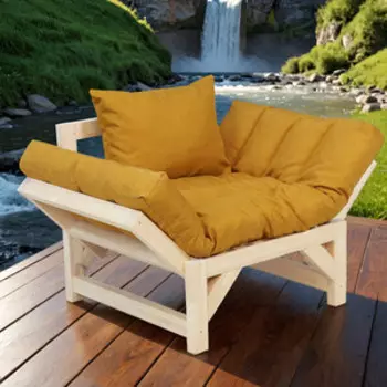 Кресло Мебелик Бинго ткань savana plus yellow, каркас лак (П0007425)