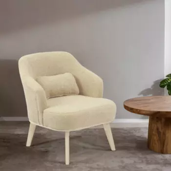 Кресло Мебелик Комфорт 5 ткань барни крем, каркас лак (П0007421)