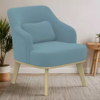 Кресло Мебелик Комфорт 5 ткань катания дасти blue, каркас лак (П0007329)