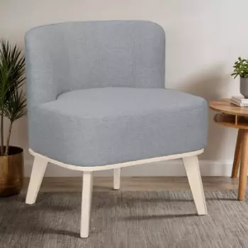 Кресло Мебелик Жирон ткань серый, каркас лак (П0007432)