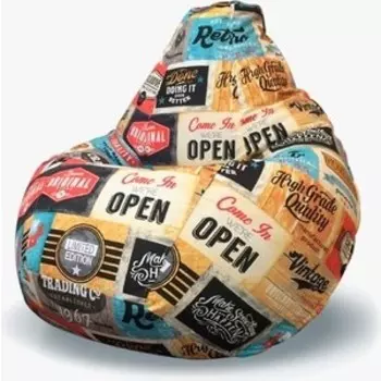 Кресло мешок GoodPoof Груша жаккард лейбл XL