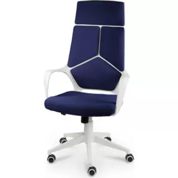 Кресло офисное NORDEN IQ белый пластик/темно-синяя ткань