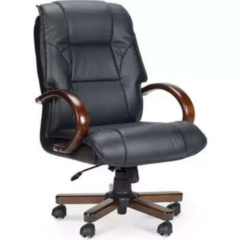 Кресло офисное NORDEN Магистр дерево/черная экокожа