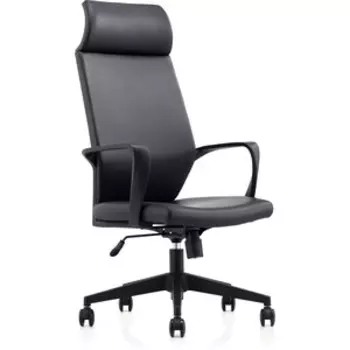 Кресло офисное NORDEN Союз LB/ черный пластик/черная экокожа