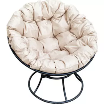 Кресло Планета про Папасан без ротанга черное, бордовая подушка (12010402)