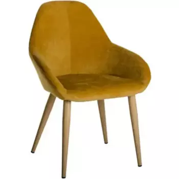 Кресло R-home Kent желтый/натуральный дуб