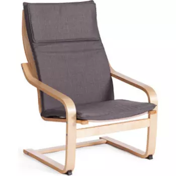 Кресло TetChair Biensdorf (mod 08) дерево, серый хлопок 67x86x95 см Grey (серый) А 13 / натуральный