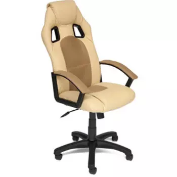 Кресло TetChair DRIVER кож/зам/ткань, бежевый/бронзозый, 36-34/21