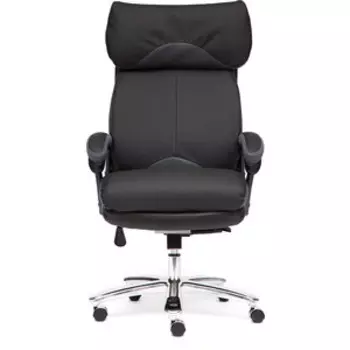 Кресло TetChair GRAND кожа натуральная черный/кож зам серый
