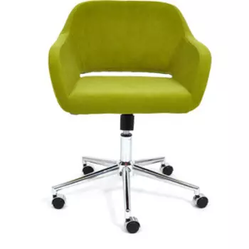 Кресло TetChair Modena хром флок олива 23