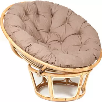 Кресло TetChair Papasan ECO P115-1/SP STD с подушкой ремешками Natural, экошерсть коричневый 1811-5