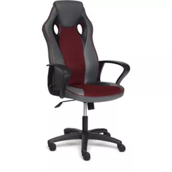 Кресло TetChair Racer кож/зам/ткань металлик/бордо 36/13