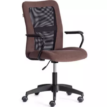 Кресло TetChair STAFF флок/ткань, коричневый/черный, 6/W-11 (21456)