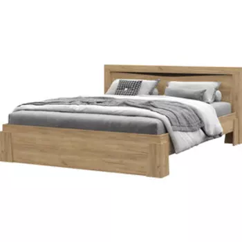 Кровать 1,6 с настилом Стендмебель Спальня Паола КР 703 (дуб крафт золото)