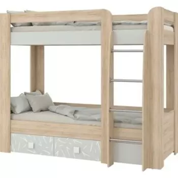 Кровать 2-х ярусная Гранд Кволити 4-2010 с двумя ящиками (МИККИ) Дуб Ривьера / Серый (ML876880573)