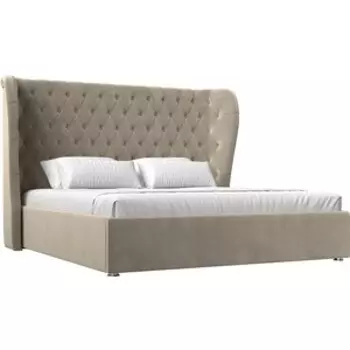 Кровать АртМебель Далия микровельвет бежевый
