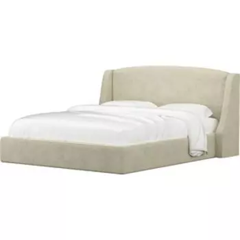 Кровать АртМебель Лотос микровельвет бежевый.