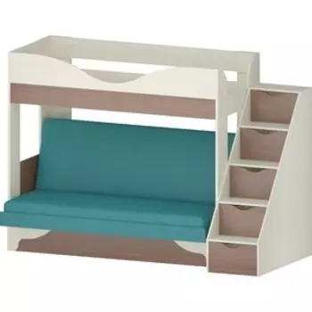 Кровать Атлант Латте 77-1 Neo Emerald, бодега светлый, орех донской