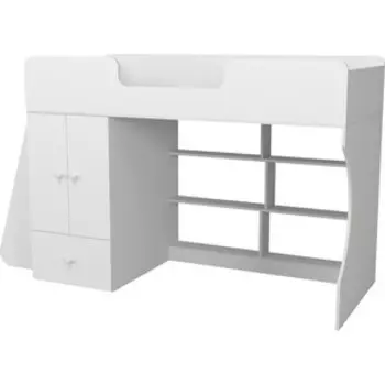 Кровать-чердак Капризун Р445 1 со шкафом белый