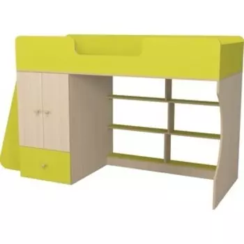 Кровать чердак со шкафом Капризун Капризун 11 (Р445-лайм)