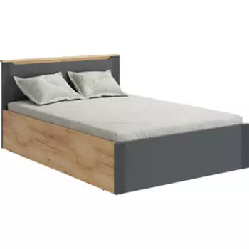 Кровать Compass Эмилия ЭЛ-33 (с ламелью и п/м) дуб крафт золотой/графит 140x200