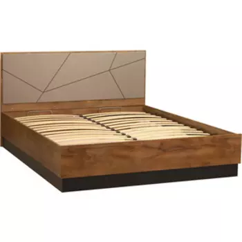 Кровать двойная ОЛМЕКО 54.16 Гамма (с подъем. мех.) (таксония/черный/грей) (ш.1400) (ML876880410)