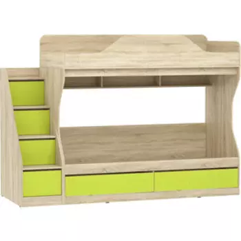 Кровать двухъярусная Сильва Акварель НМ 041,51 лайм/дуб сонома (SLV101565)