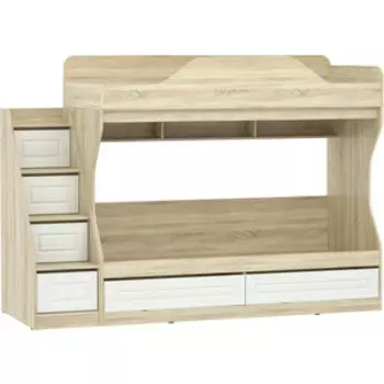 Кровать двухъярусная Сильва Оливия НМ 041,51 белое дерево/дуб сонома (SLV101575)