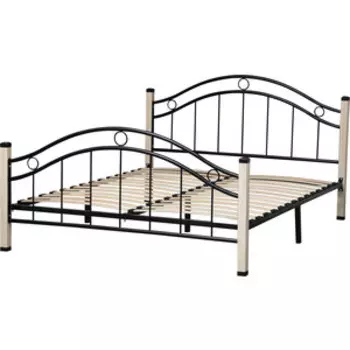 Кровать двухспальная Олимп Скарлетт 1600 профиль: Masa Decor дуб сонома/металл: черный