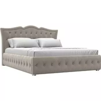 Кровать двуспальная АртМебель Герда микровельвет беж