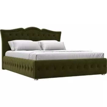 Кровать двуспальная АртМебель Герда микровельвет зеленый