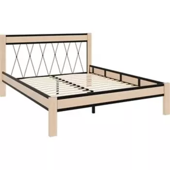 Кровать ГЗМИ Кантри Чёрный/натуральный (101877)