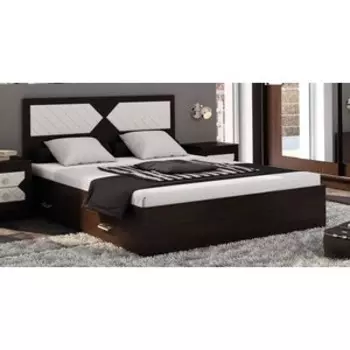 Кровать ЭРА Николь 1,4 венге-лиственница светлая ЛДСП