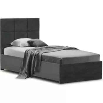 Кровать Ладья Келли 90х200 серый, велюр Dakota 31