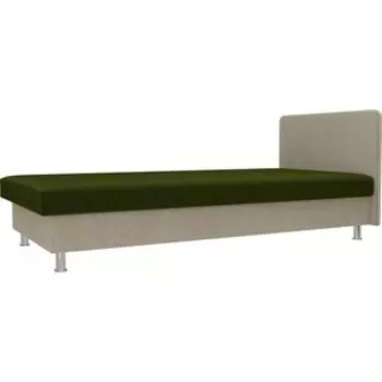 Кровать Лига Диванов Мальта микровельвет зеленый/бежевый
